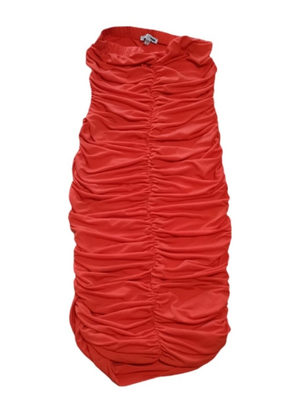 Fashion Nova Orange Strapless Ruched Dress